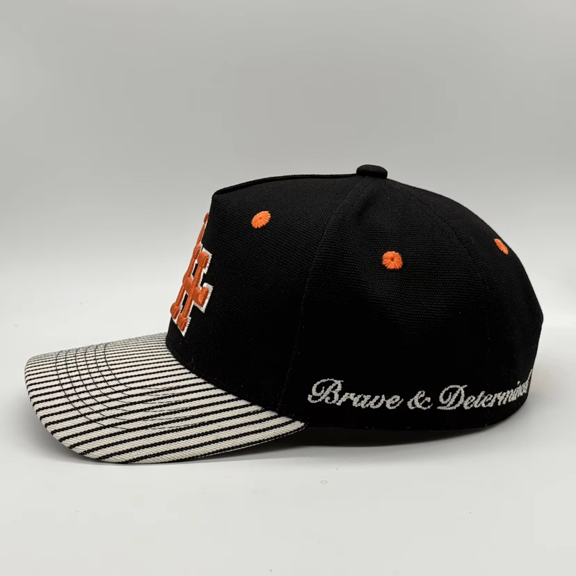 5 Panel Striped Snapback